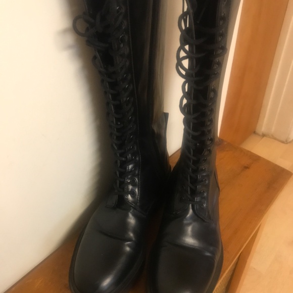 Zara Tall Lace Up Combat Boots - Picture 3 of 8